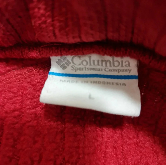 Columbia Sweater Men's Large Maroon Red Grey Bulkhead Drop Zip - Picture 4 of 8